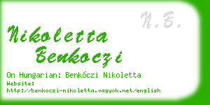 nikoletta benkoczi business card