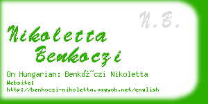 nikoletta benkoczi business card